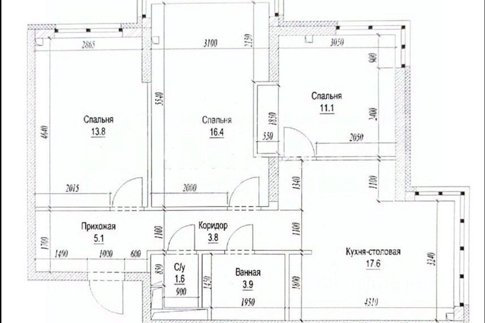 Продаётся 4-комнатная квартира, 76.6 м²