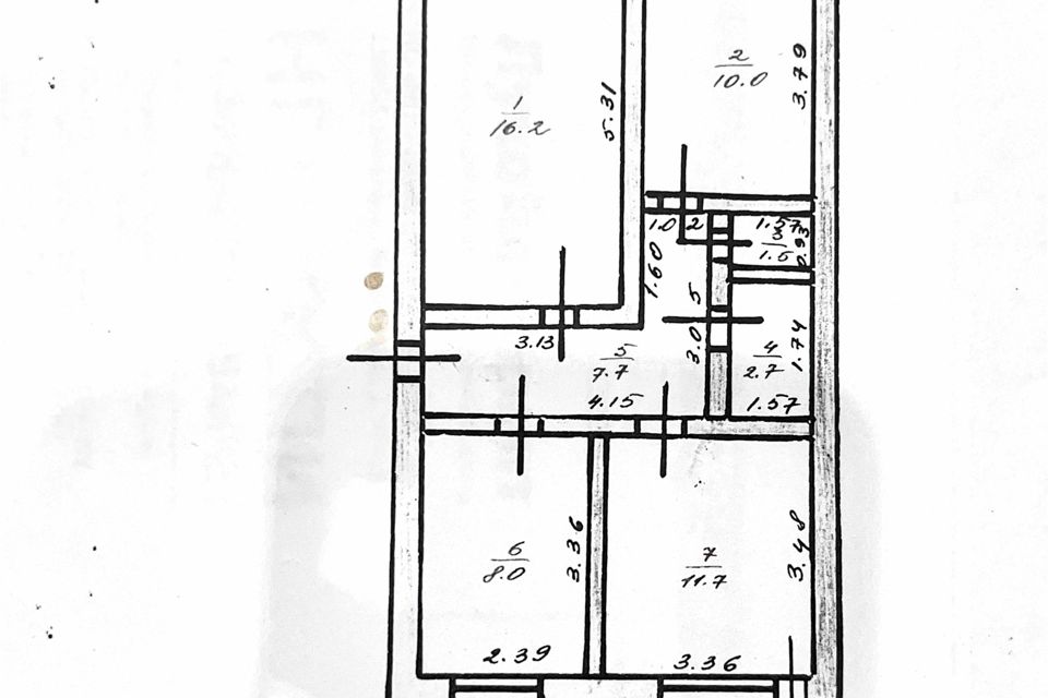 Продаётся 3-комнатная квартира, 57.8 м²