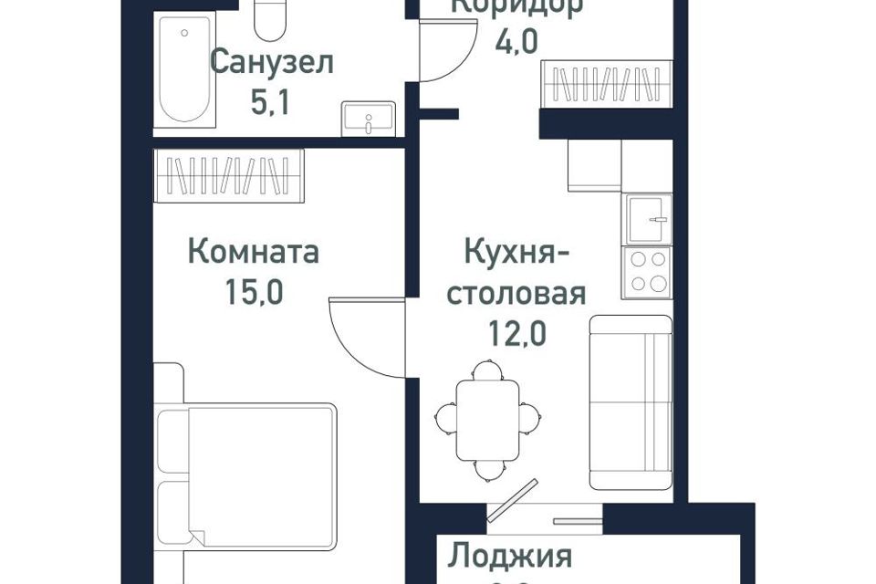 Продаётся 1-комнатная квартира, 37 м²