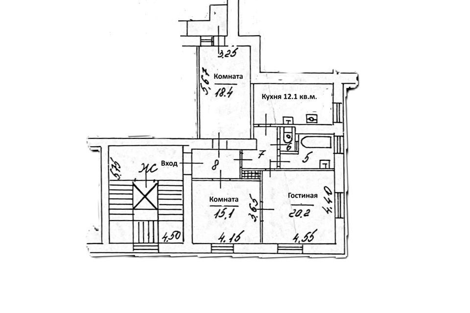 Продаётся 3-комнатная квартира, 81.9 м²