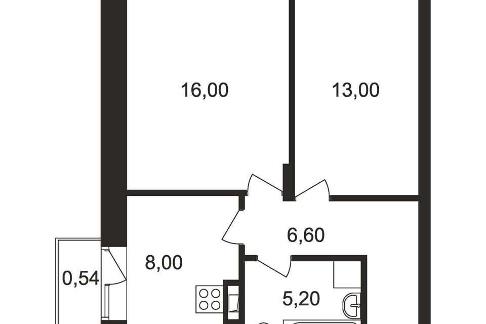 Продаётся 2-комнатная квартира, 48.8 м²