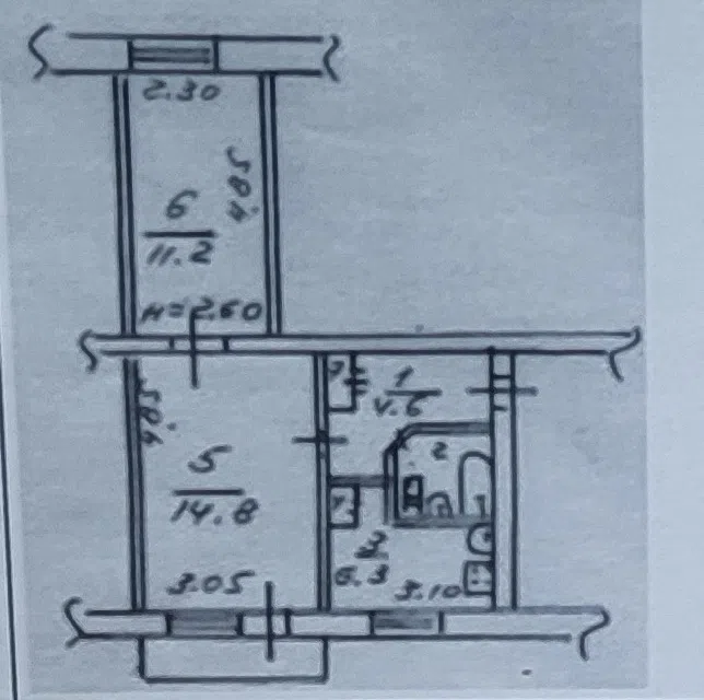 Продаётся 2-комнатная квартира, 41.2 м²