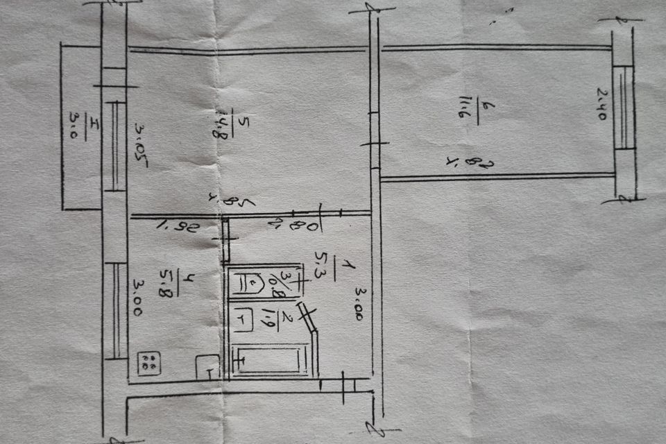 Продаётся 2-комнатная квартира, 41.1 м²