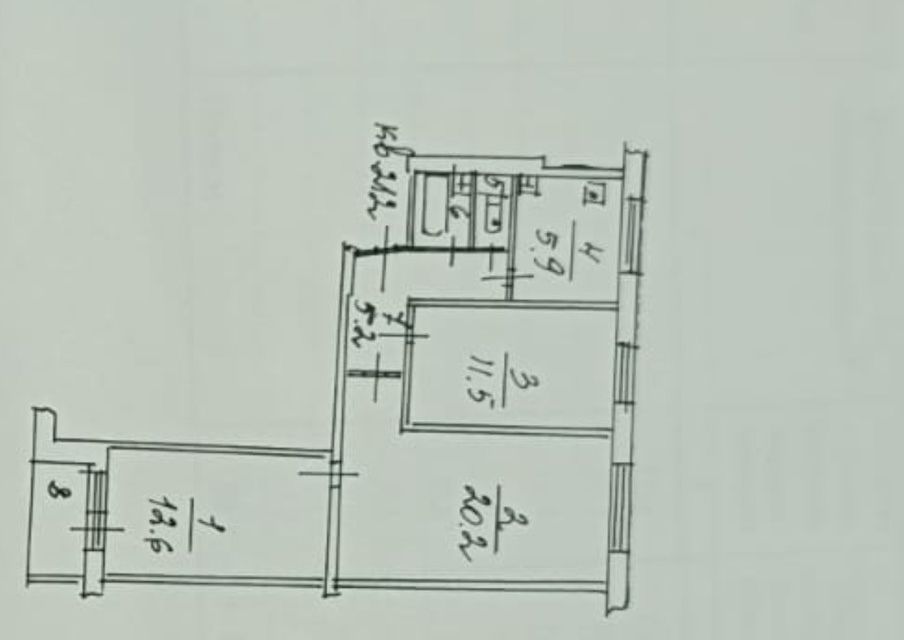 Продаётся 3-комнатная квартира, 59.5 м²