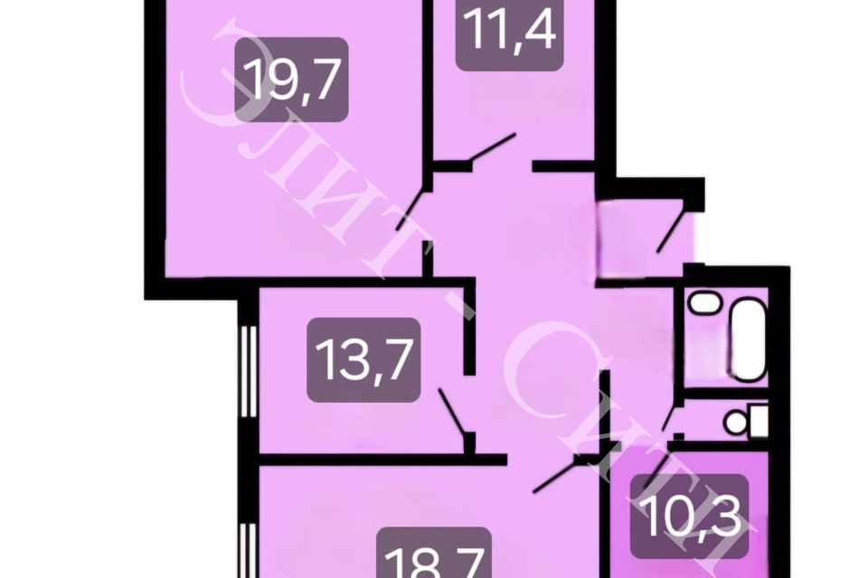 Продаётся 4-комнатная квартира, 99.1 м²