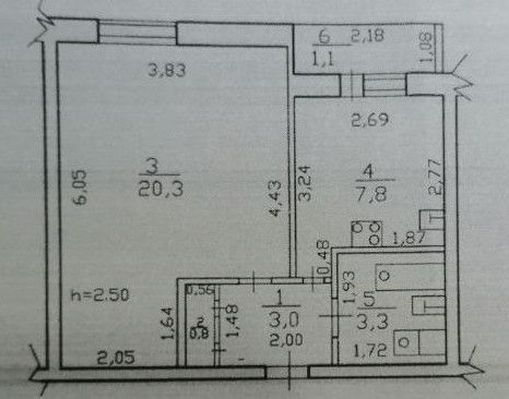 Продаётся 1-комнатная квартира, 34.5 м²