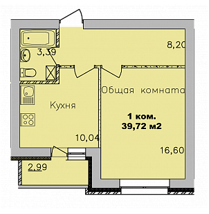Продаётся 1-комнатная квартира, 40 м²