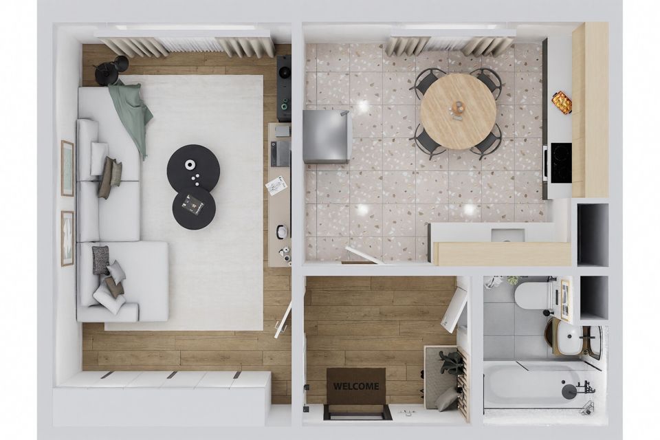 Продаётся 1-комнатная квартира, 38.8 м²