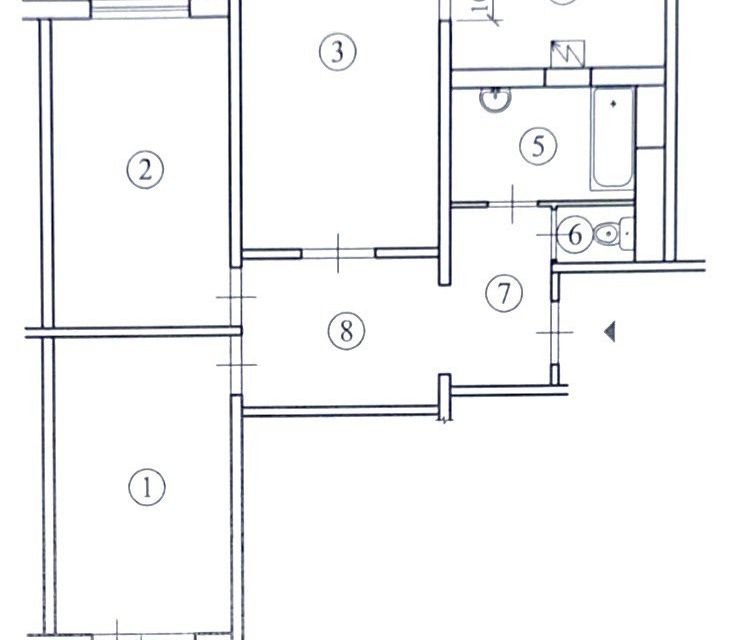 Продаётся 3-комнатная квартира, 72.4 м²