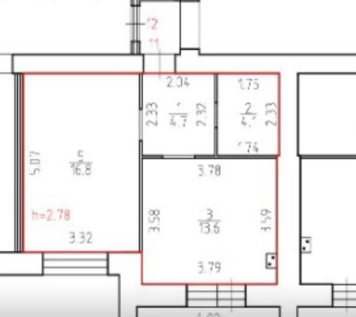 Продаётся 1-комнатная квартира, 39.2 м²