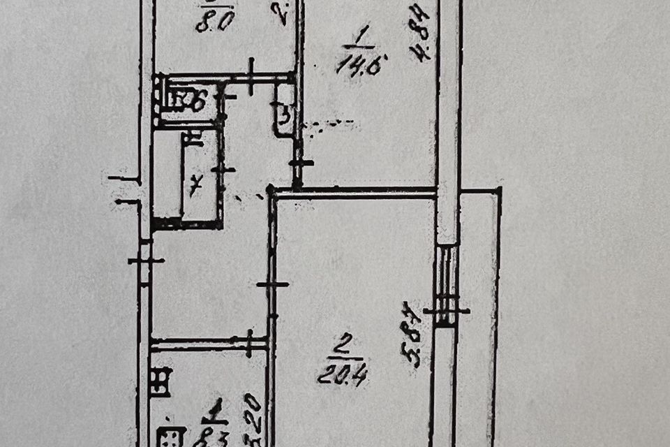 Продаётся 3-комнатная квартира, 64.5 м²