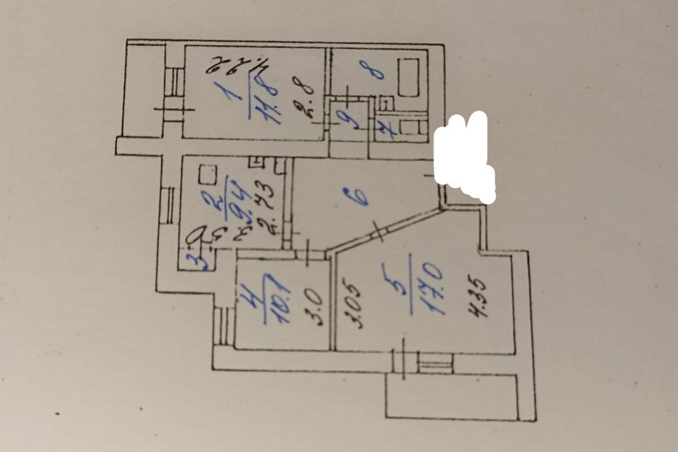 Продаётся 3-комнатная квартира, 66.7 м²
