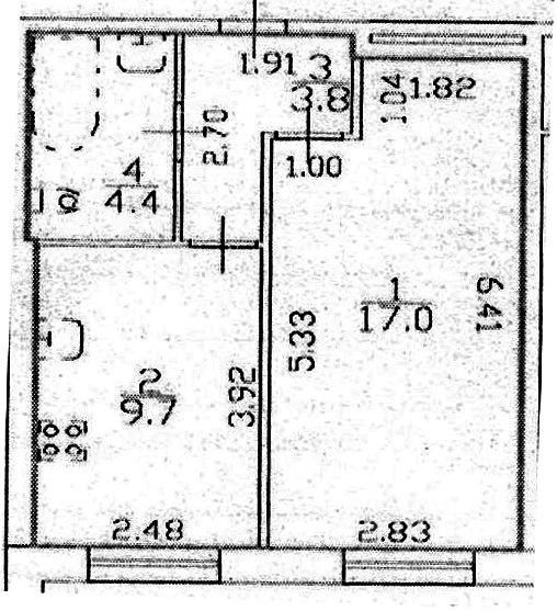 Продаётся 1-комнатная квартира, 34.9 м²