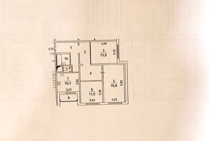 Продаётся 3-комнатная квартира, 83.4 м²