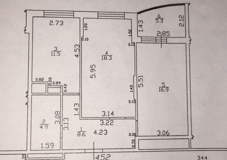 Продаётся 2-комнатная квартира, 60.2 м²