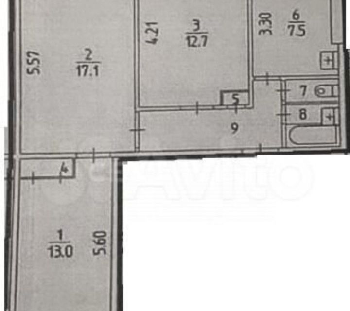 Продаётся 3-комнатная квартира, 64.1 м²