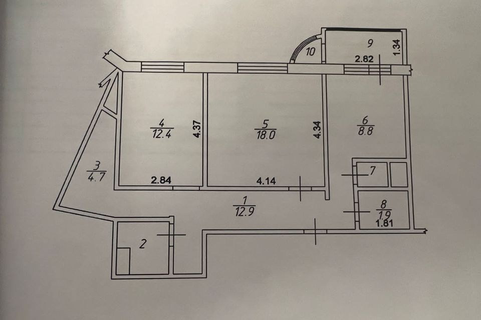 Продаётся 2-комнатная квартира, 66 м²