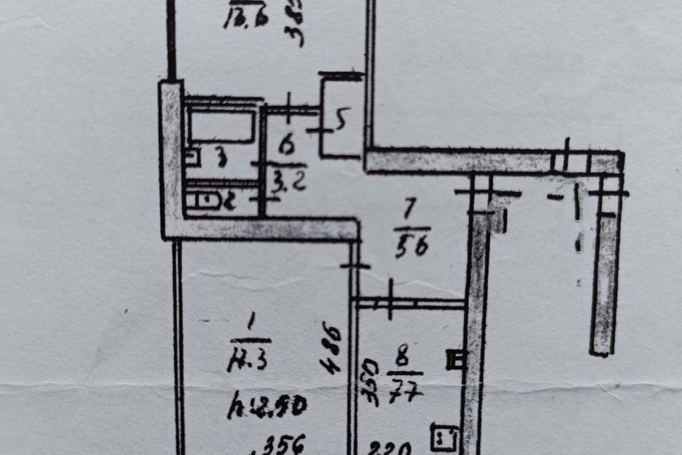 Продаётся 2-комнатная квартира, 51.6 м²