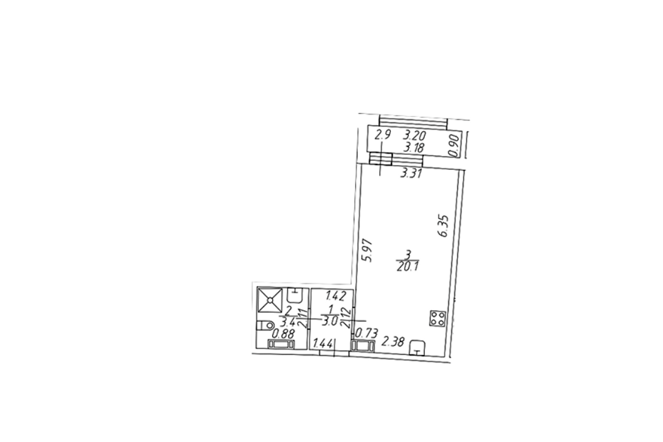 Продаётся студия, 26 м²