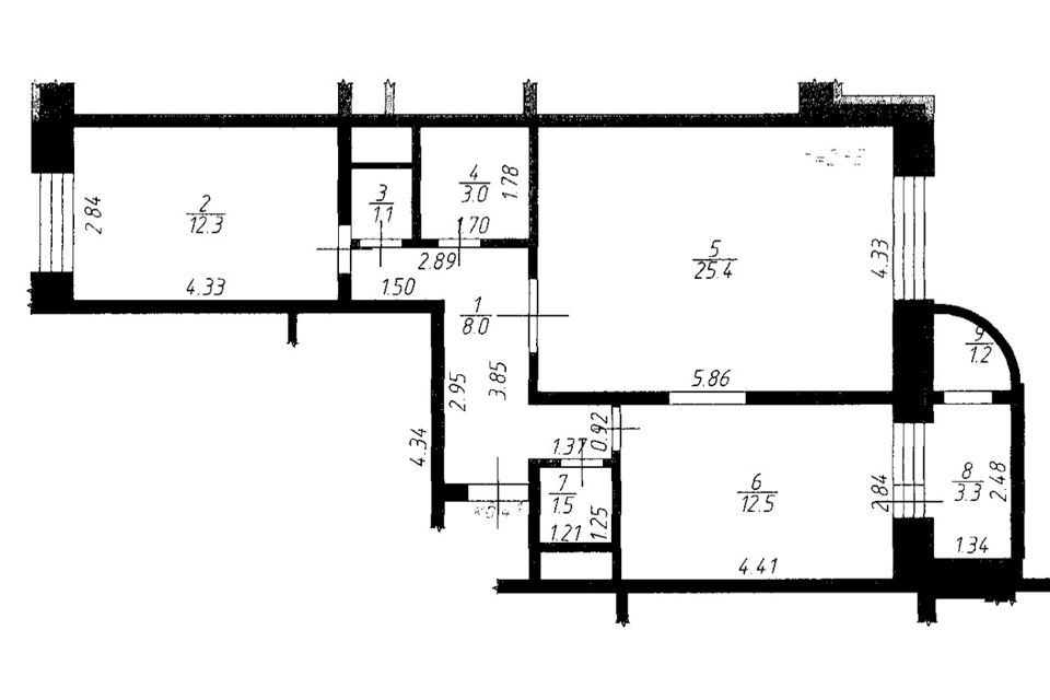 Продаётся 2-комнатная квартира, 63.7 м²