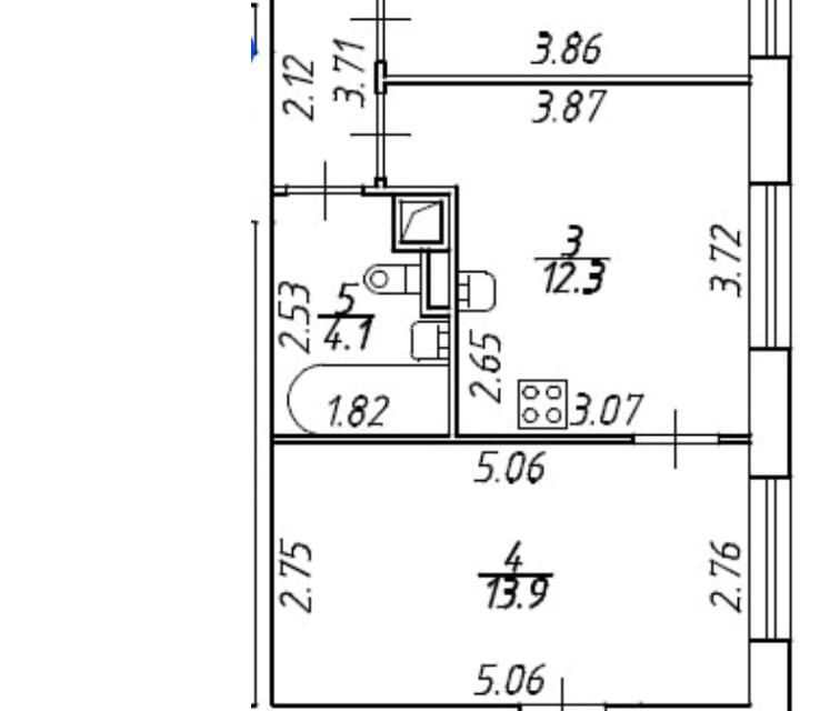 Продаётся 2-комнатная квартира, 48.6 м²