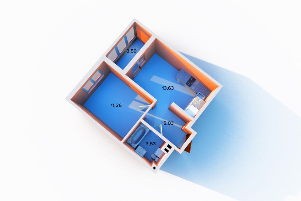 Продаётся 1-комнатная квартира, 32.9 м²