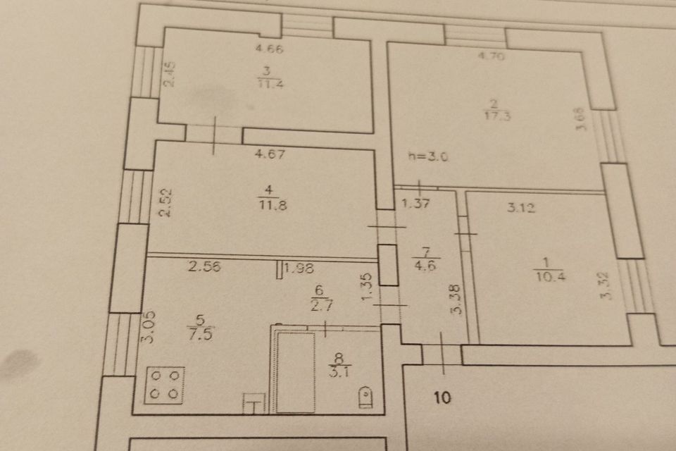 Продаётся 4-комнатная квартира, 68.8 м²
