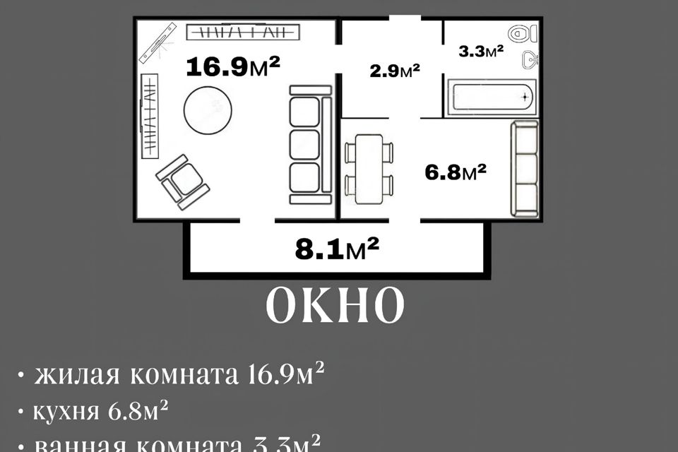 Продаётся 1-комнатная квартира, 32.5 м²