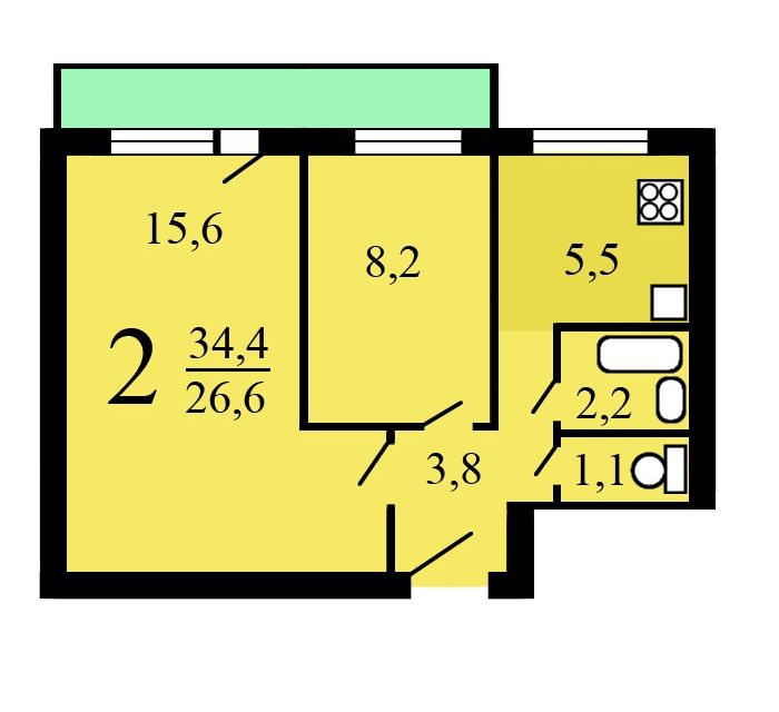 Продаётся комната в 2-комн. квартире, 8.2 м²