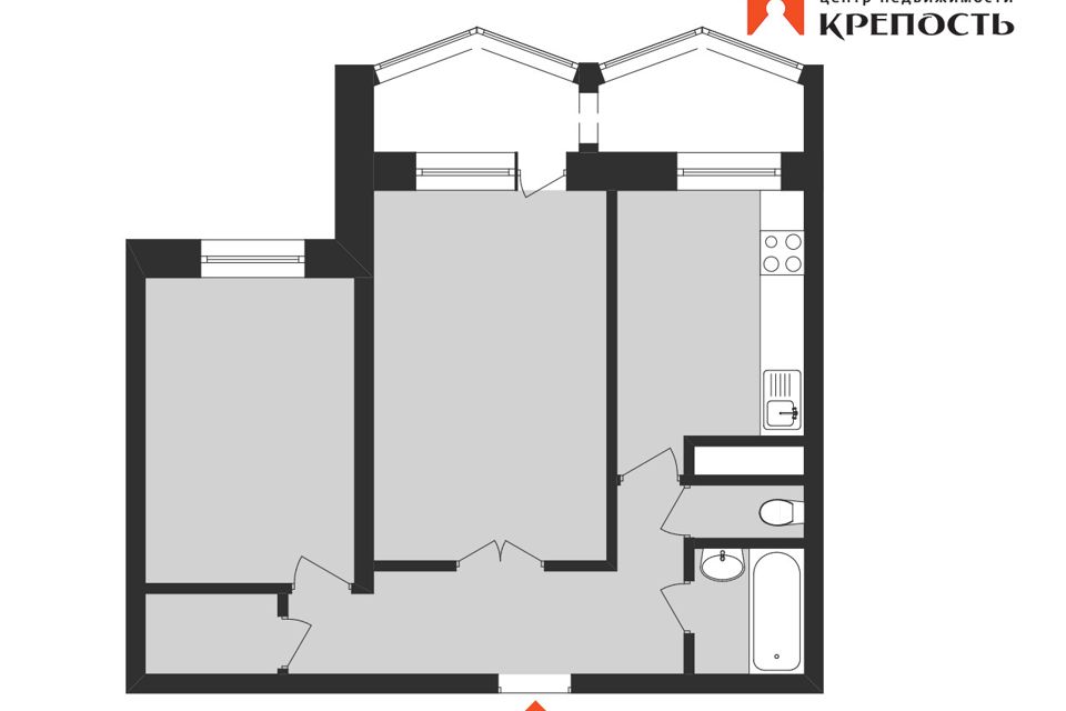 Продаётся 2-комнатная квартира, 50.7 м²