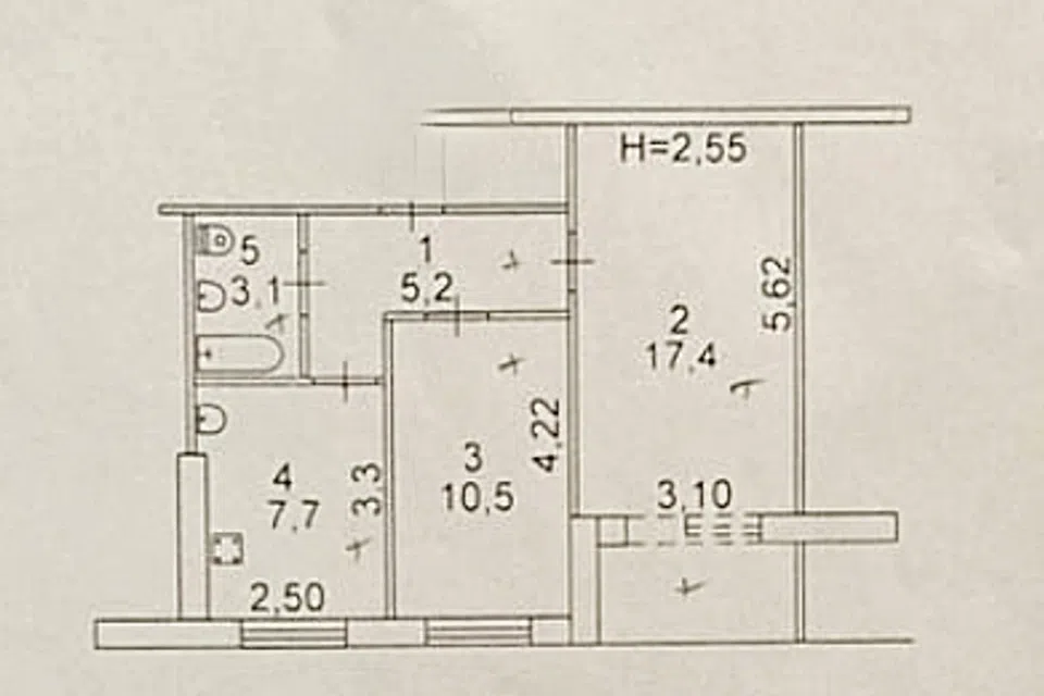 Продаётся 2-комнатная квартира, 46 м²