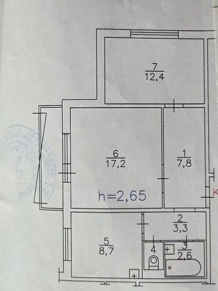 Продаётся 2-комнатная квартира, 53 м²