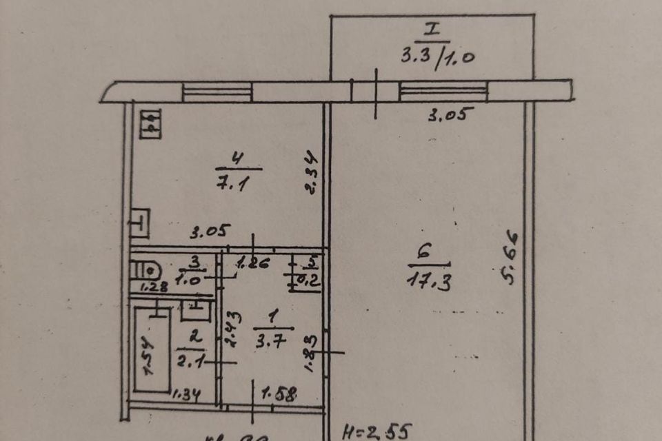 Продаётся 1-комнатная квартира, 32.4 м²