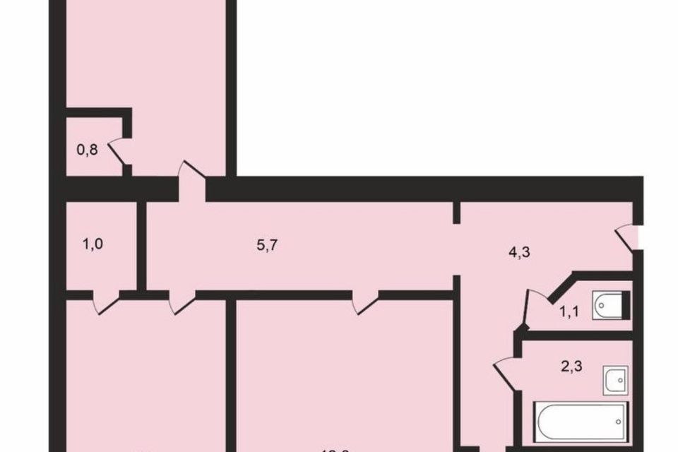 Продаётся 3-комнатная квартира, 55.1 м²