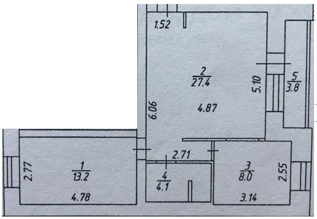 Продаётся 2-комнатная квартира, 56.5 м²
