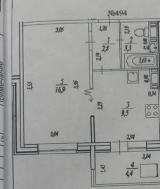 Продаётся 1-комнатная квартира, 34.7 м²