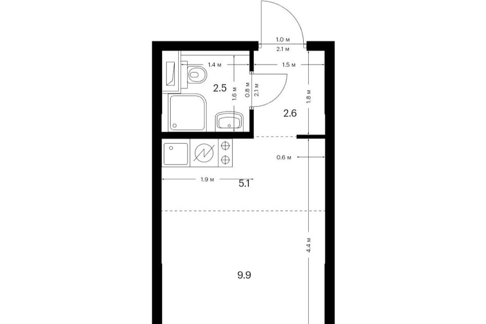 Продаётся студия, 20.1 м²