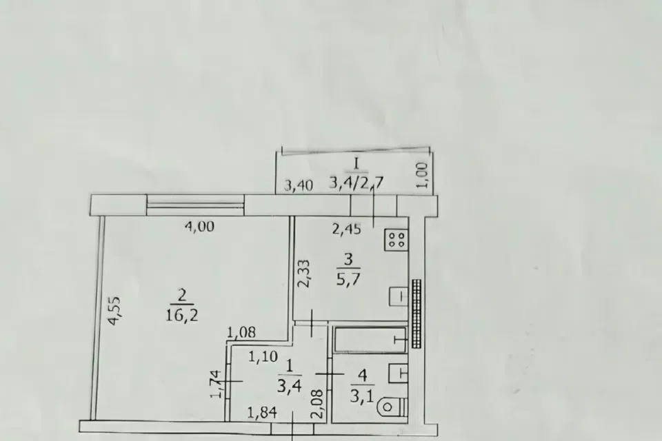 Продаётся 1-комнатная квартира, 31 м²