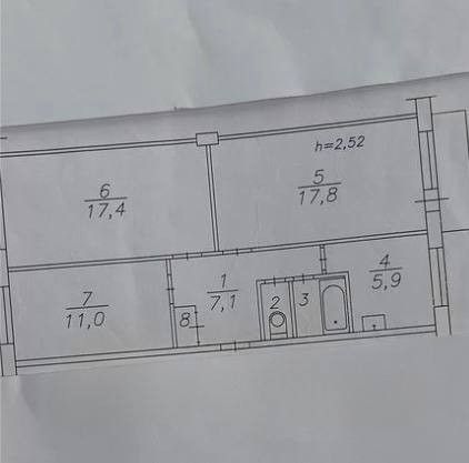 Продаётся 3-комнатная квартира, 63.2 м²