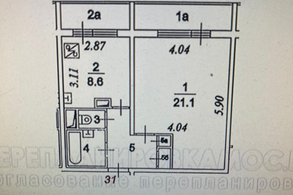 Продаётся 1-комнатная квартира, 39.2 м²