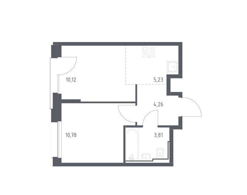 Продаётся 1-комнатная квартира, 34.2 м²