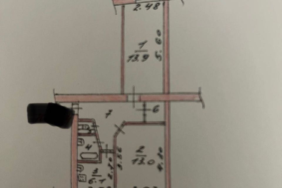 Продаётся 2-комнатная квартира, 45 м²