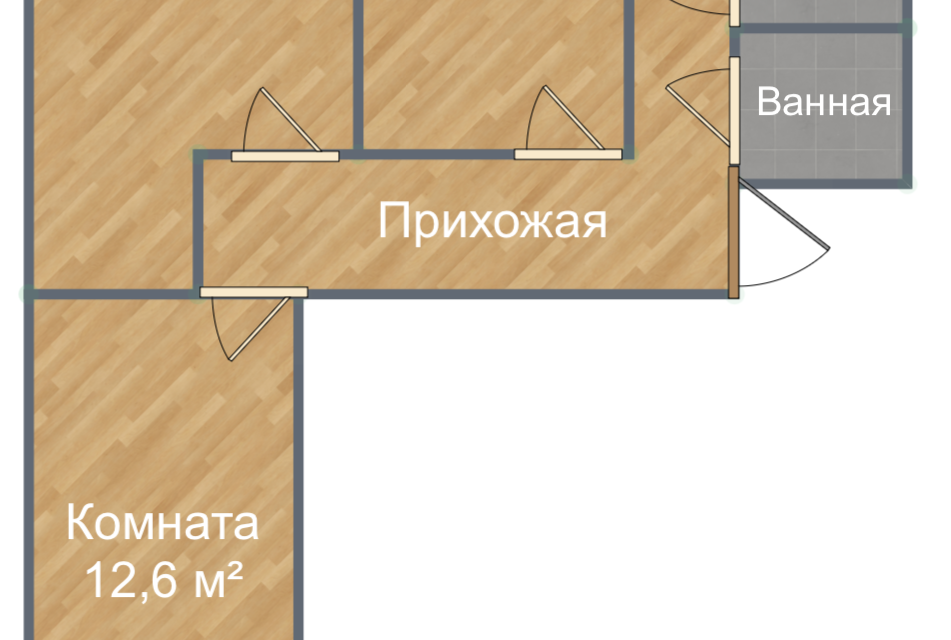 Продаётся 3-комнатная квартира, 58.9 м²