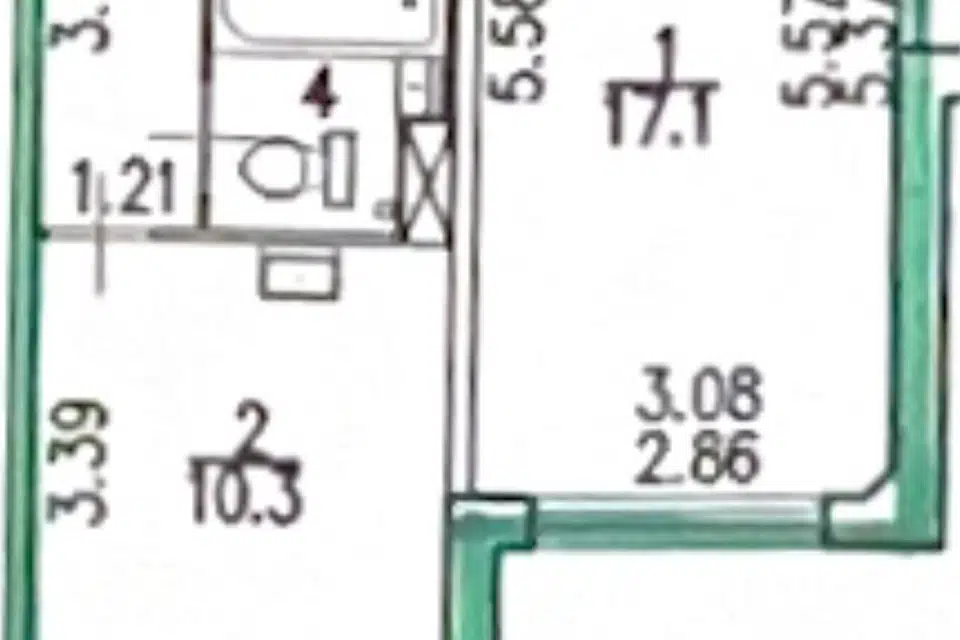 Продаётся 1-комнатная квартира, 38 м²