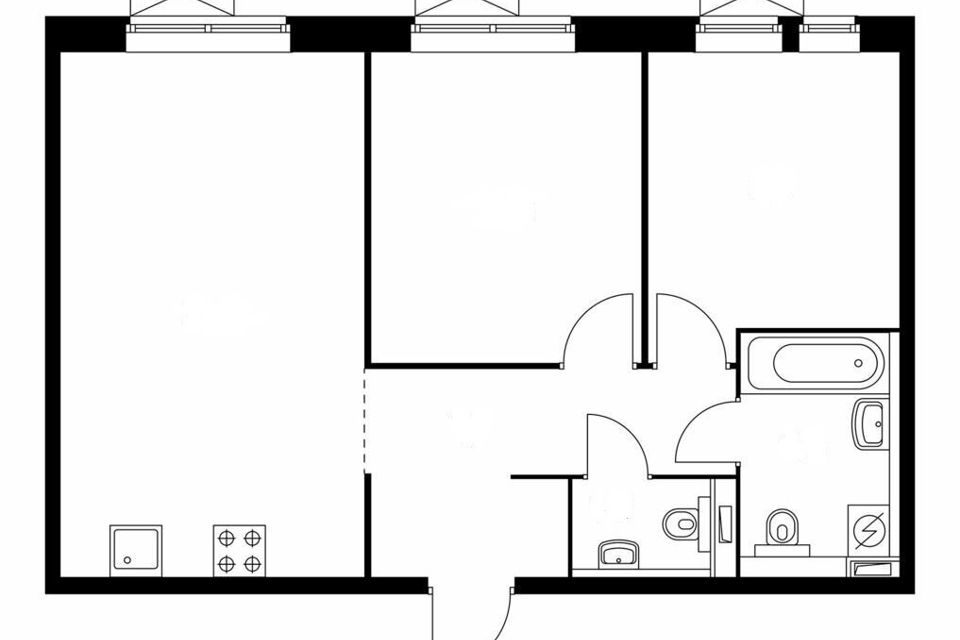 Продаётся 2-комнатная квартира, 57 м²