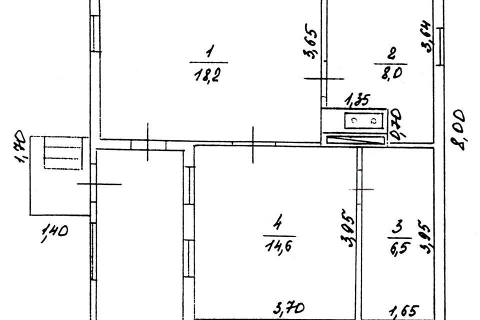 Продаётся 1-этажный дом, 47.3 м²