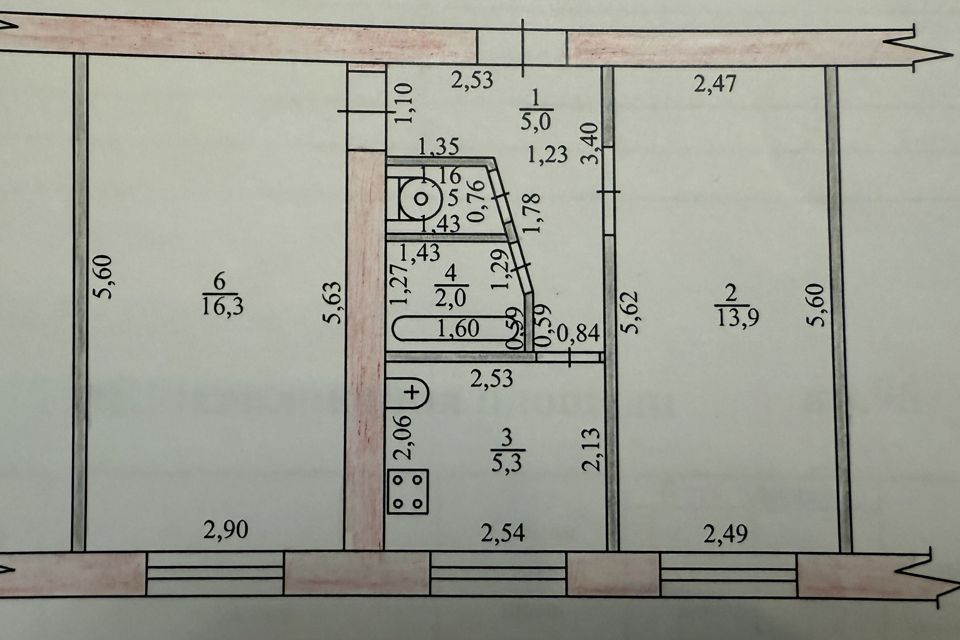 Продаётся 2-комнатная квартира, 43.5 м²