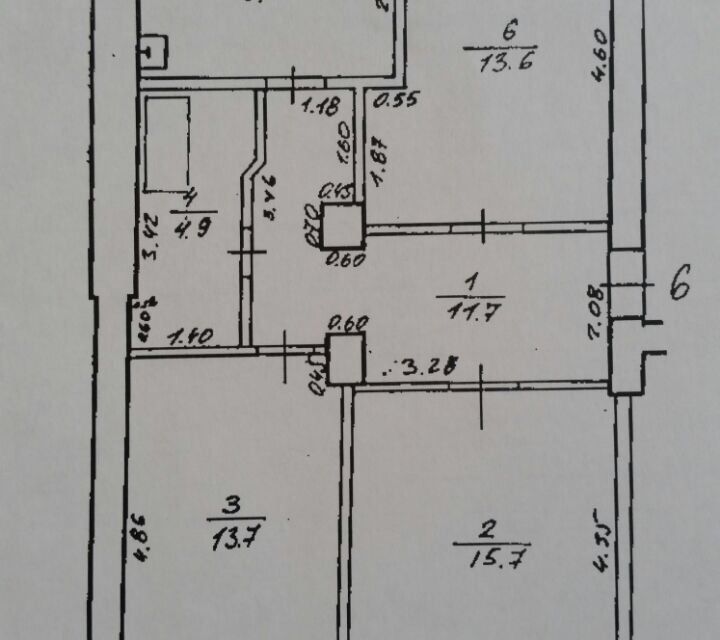 Продаётся 3-комнатная квартира, 68.7 м²
