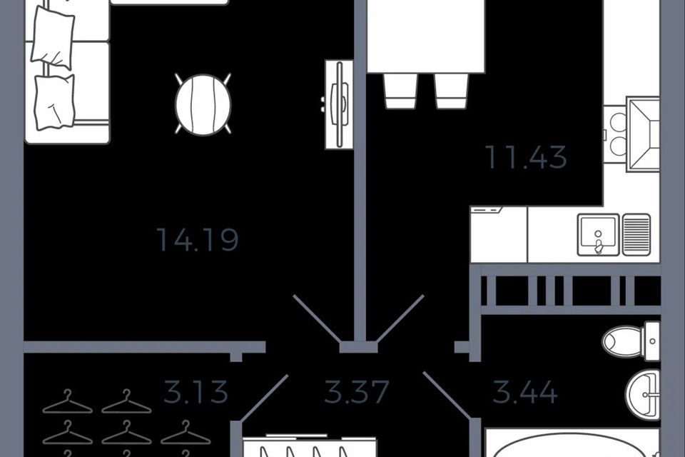 Продаётся 1-комнатная квартира, 35 м²