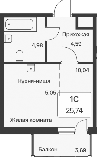 Продаётся студия, 21 м²